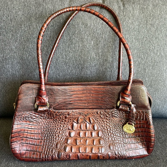 BRAHMIN Regina bag in truffle brown Melbourne gator - Picture 1 of 11